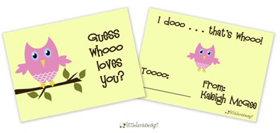 Little Lamb - Valentine's Day Exchange Cards (Owl)